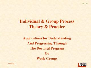 Individual & Group Process Theory & Practice
