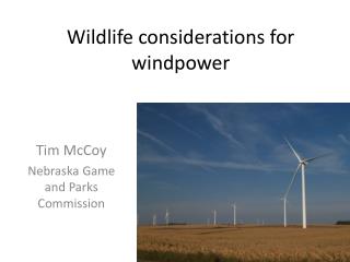 Wildlife considerations for windpower