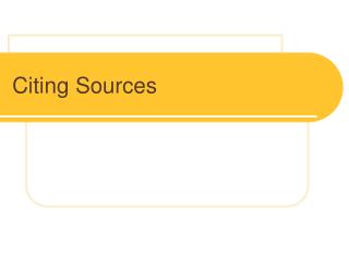 Citing Sources