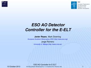 ESO AO Detector Controller for the E-ELT