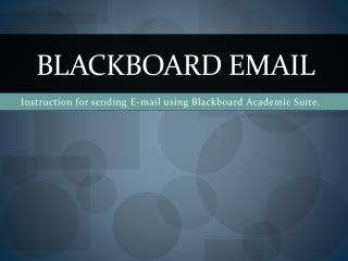 BLACKBOARD EMAIL