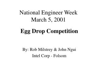 National Engineer Week March 5, 2001