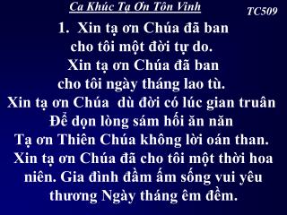 Ca Khúc Tạ Ơn Tôn Vinh