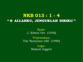 NKB 013 : 1 - 4