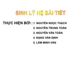 SINH LÝ HỆ BÀI TIẾT