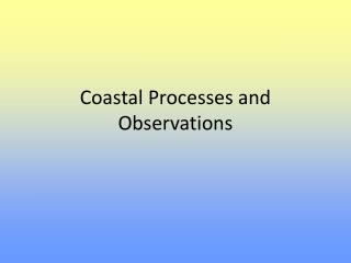 Coastal Processes and Observations