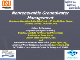 Nonrenewable Groundwater Management