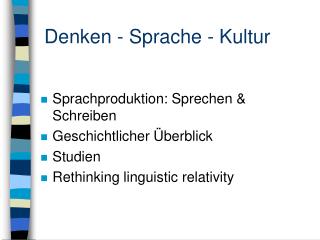 Denken - Sprache - Kultur