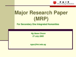 Major Research Paper (MRP)