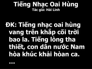 Tiếng Nhạc Oai Hùng Tác giả: Hải Linh