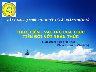 BÀI THAM DỰ CUỘC THI THIẾT KẾ BÀI GIẢNG ĐIỆN TỬ