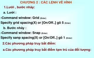 CHƯƠNG 2 : CÁC LỆNH VẼ HÌNH