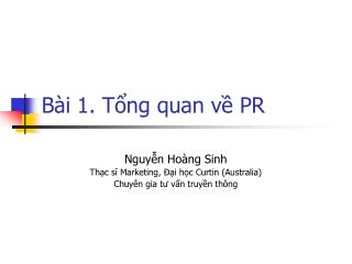 Bài 1. Tổng quan về PR