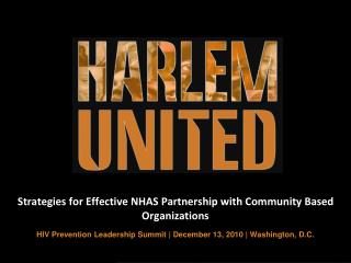 Strategies for Effective NHAS Partnership with Community Based Organizations