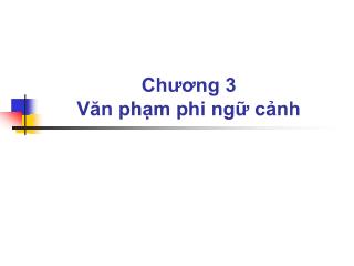 Chương 3 Văn phạm phi ngữ cảnh