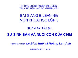 PHÒNG GD&amp;ĐT HUYỆN ĐIỆN BIÊN TRƯỜNG TIỂU HỌC SỐ 2THANH YÊN