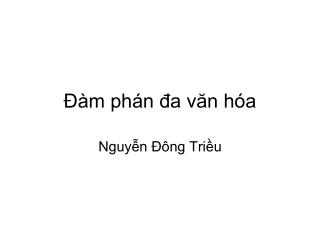 Đàm phán đa văn hóa