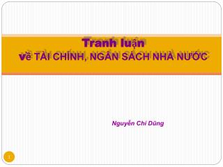 Tranh luận về TÀI CHÍNH, NGÂN SÁCH NHÀ NƯỚC