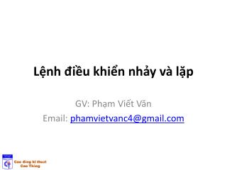 Lệnh điều khiển nhảy và lặp