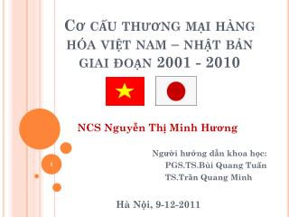 Cơ cấu thương mại hàng hóa việt nam – nhật bản giai đoạn 2001 - 2010