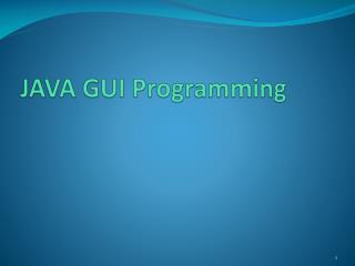 JAVA GUI Programming