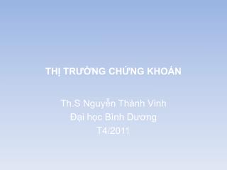 THỊ TRƯỜNG CHỨNG KHOÁN