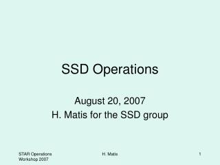 SSD Operations