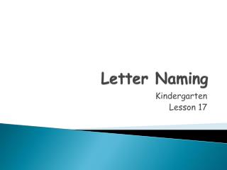 Letter Naming