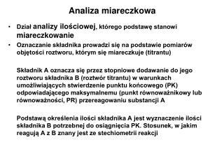Analiza miareczkowa