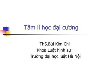 Tâm lí học đại cương