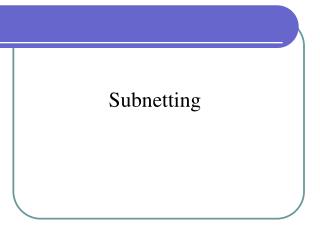 Subnetting