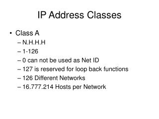 IP Address Classes