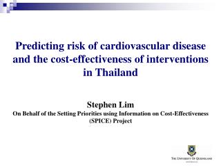 Predicting risk of cardiovascular disease and the cost-effectiveness of interventions in Thailand