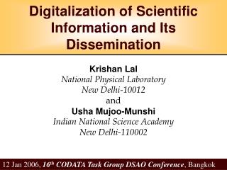 Digitalization of Scientific Information and Its Dissemination
