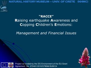 “RACCE” R aising earthquake A wareness and C opping C hildren’s E motions: