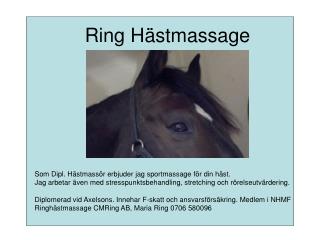 Ring Hästmassage