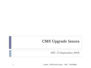 CMS Upgrade Issues