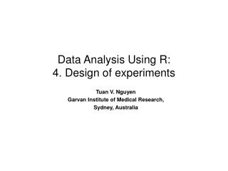 Data Analysis Using R: 4. Design of experiments