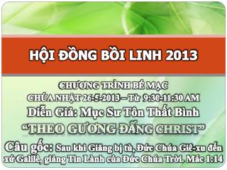 HỘI ĐỒNG BỒI LINH 2013