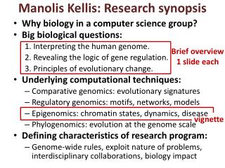 Manolis Kellis: Research synopsis