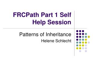 FRCPath Part 1 Self Help Session