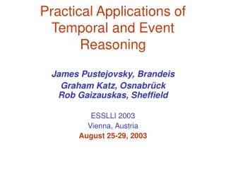 Practical Applications of Temporal and Event Reasoning