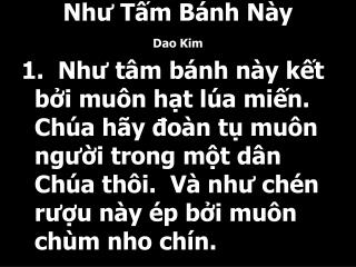 Như Tấm Bánh Này Dao Kim