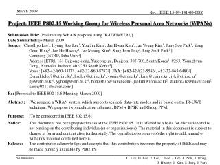 Project: IEEE P802.15 Working Group for Wireless Personal Area Networks (WPANs)