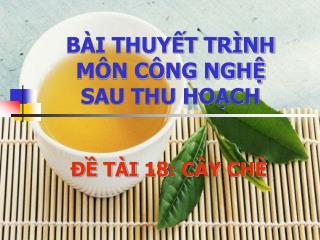 BÀI THUYẾT TRÌNH MÔN CÔNG NGHỆ SAU THU HOẠCH