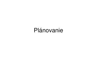 Plánovanie