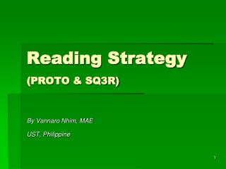 Reading Strategy (PROTO &amp; SQ3R)