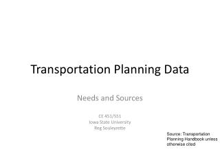 Transportation Planning Data