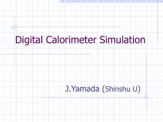 Digital Calorimeter Simulation