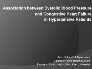 Association between Systolic Blood Pressure and Congestive Heart Failure